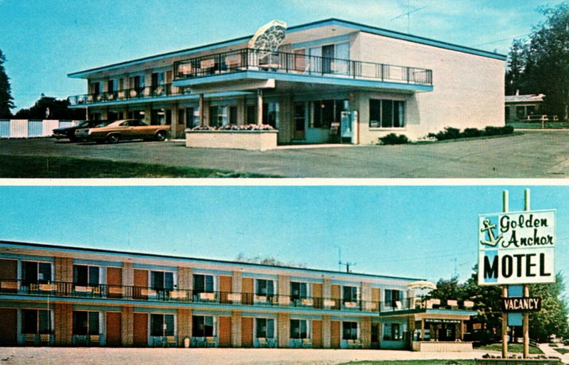 Golden Anchor Motel (Budget Host Inn) - Vintage Postcard (newer photo)